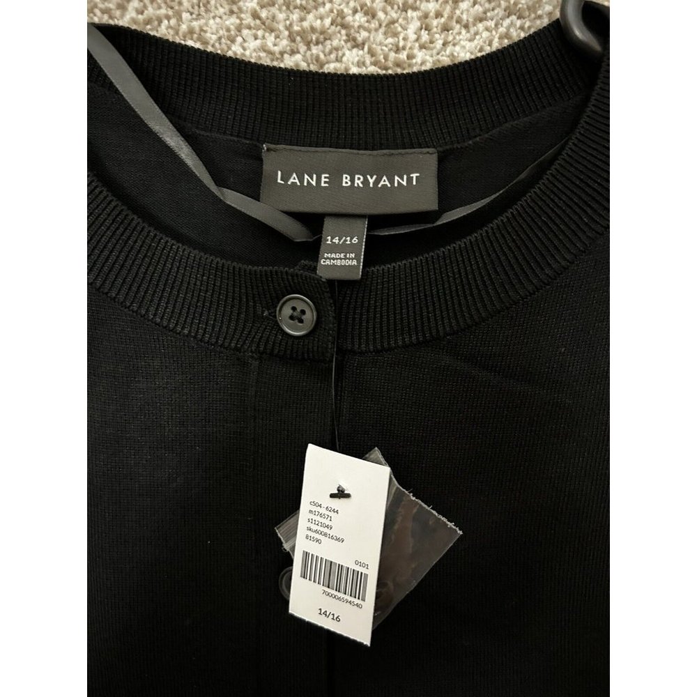 Lane Bryant Black Button Up Cardigan Sweater Size 14/16 - Picture 3 of 7